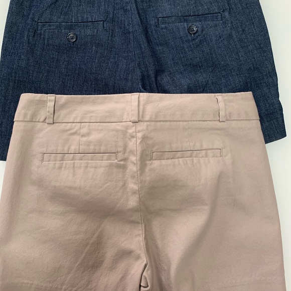 SZ 0 Tailored Banana Republic Tan and Chambray Blue Shorts (2 pairs) - Picture 7 of 8